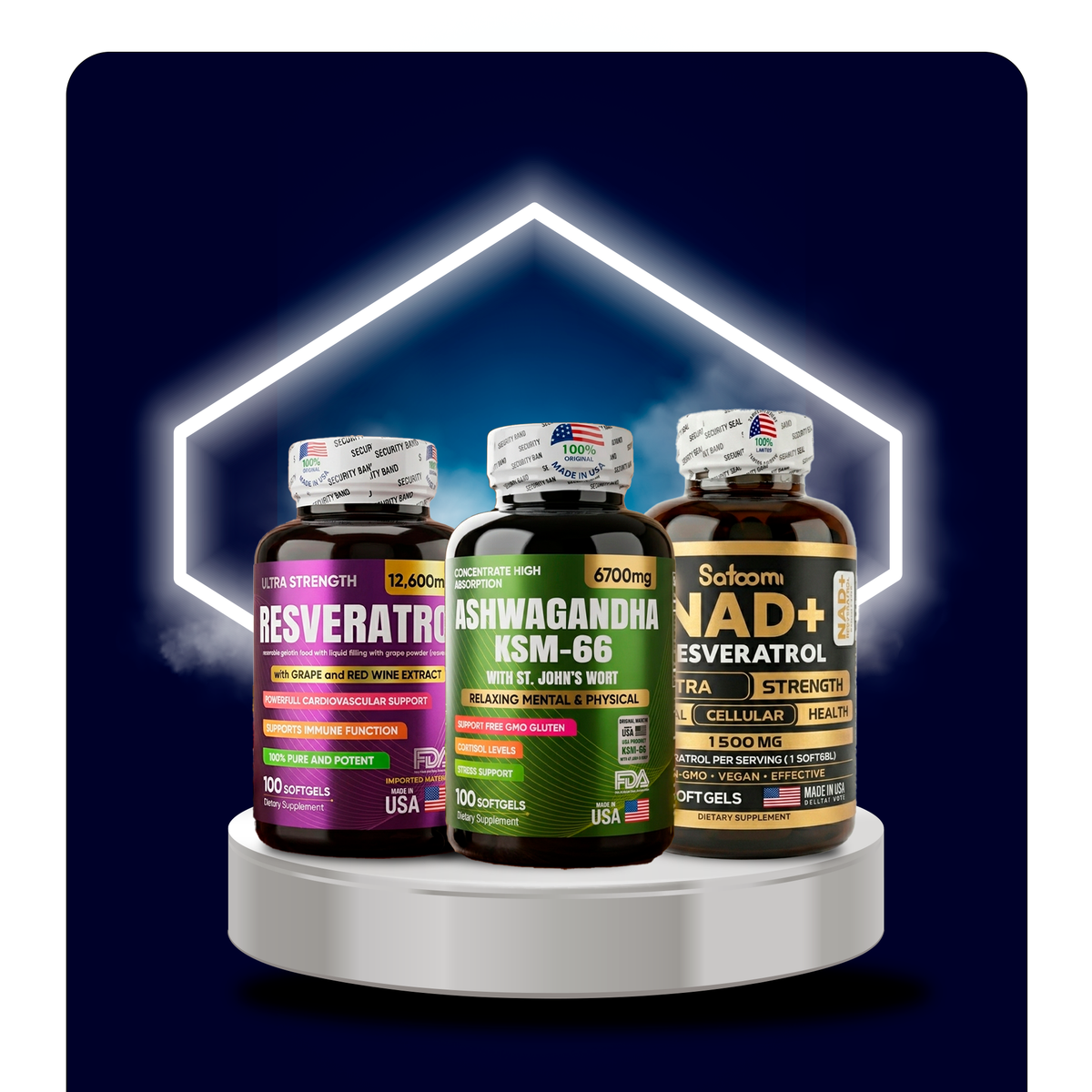 COMBO Nad + Ashwagandha + Resveratrol